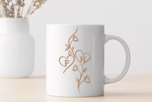 Floral Heartly Monogram Font - Preview 3