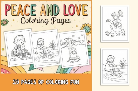 Peace and Love Coloring Pages for Kids