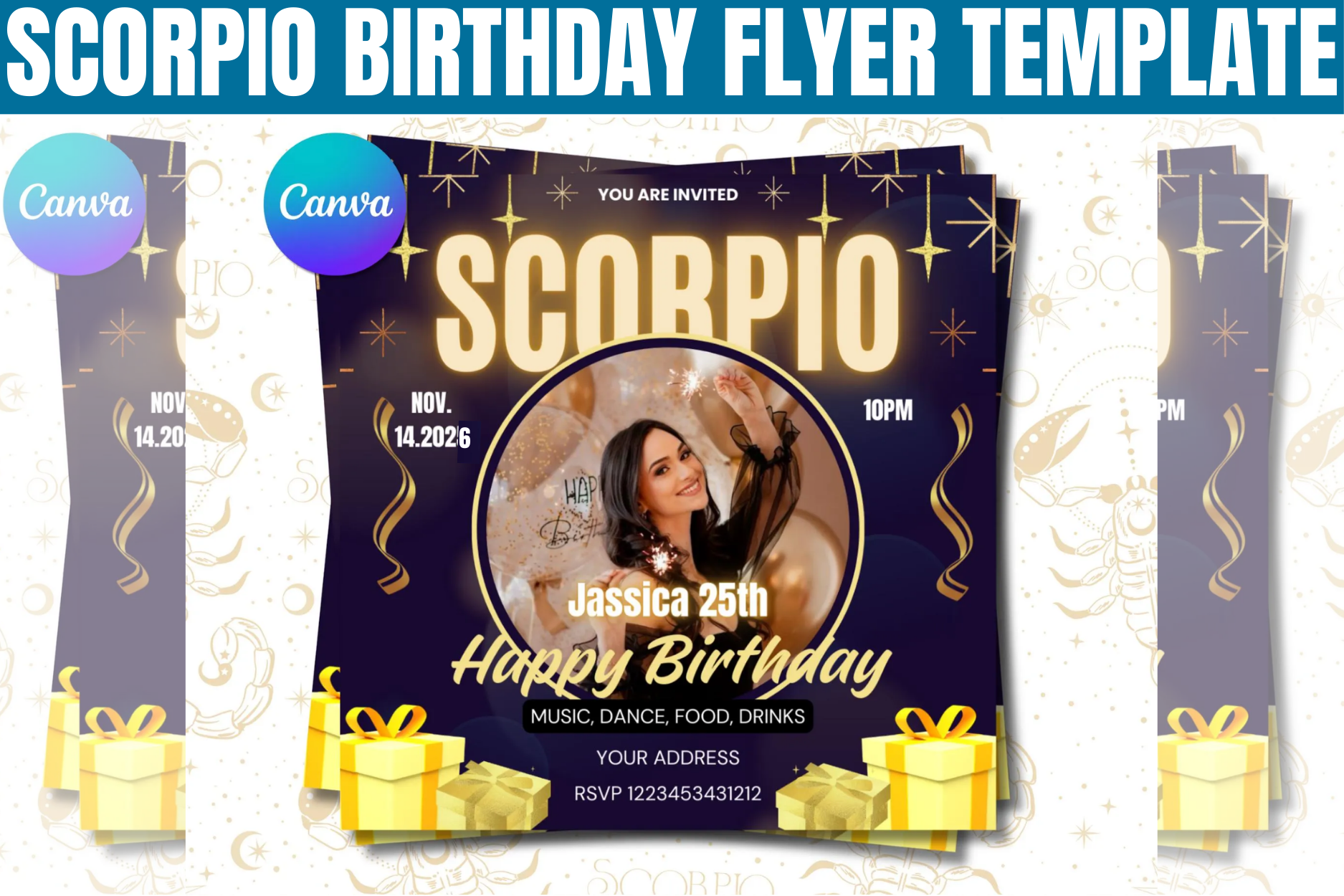 Scorpio Birthday Flyer, Scorpio Party