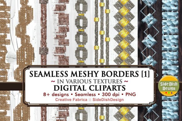 Seamless Meshy Borders Digital Cliparts