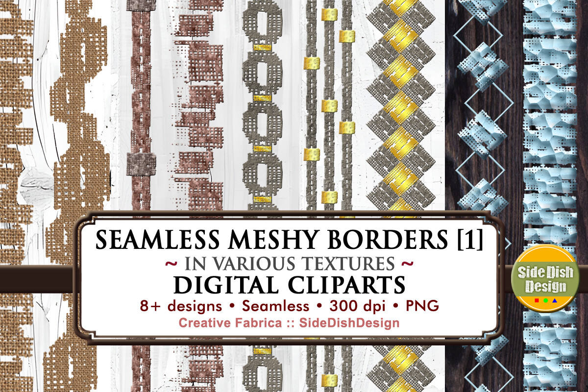 Seamless Meshy Borders Digital Cliparts