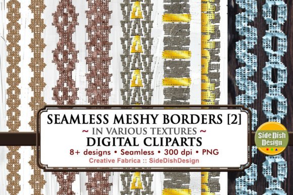 Seamless Meshy Borders Digital Cliparts