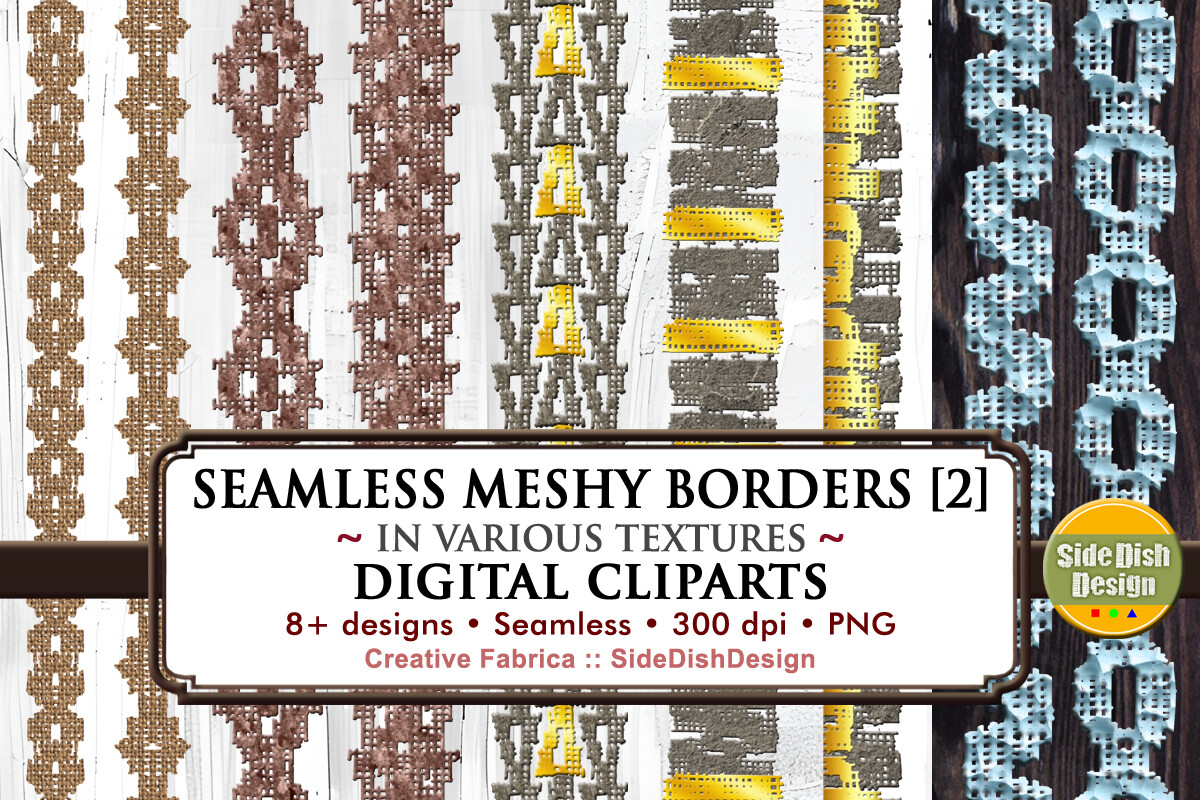 Seamless Meshy Borders Digital Cliparts