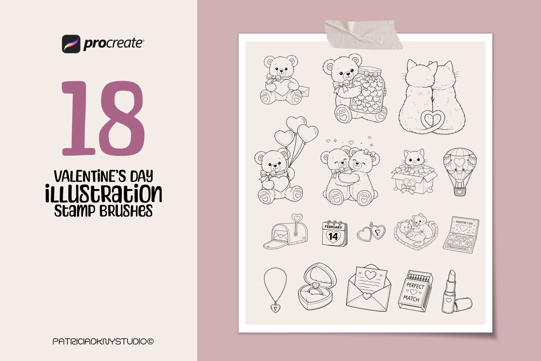 Valentines Day Procreate Brushes - photo 4