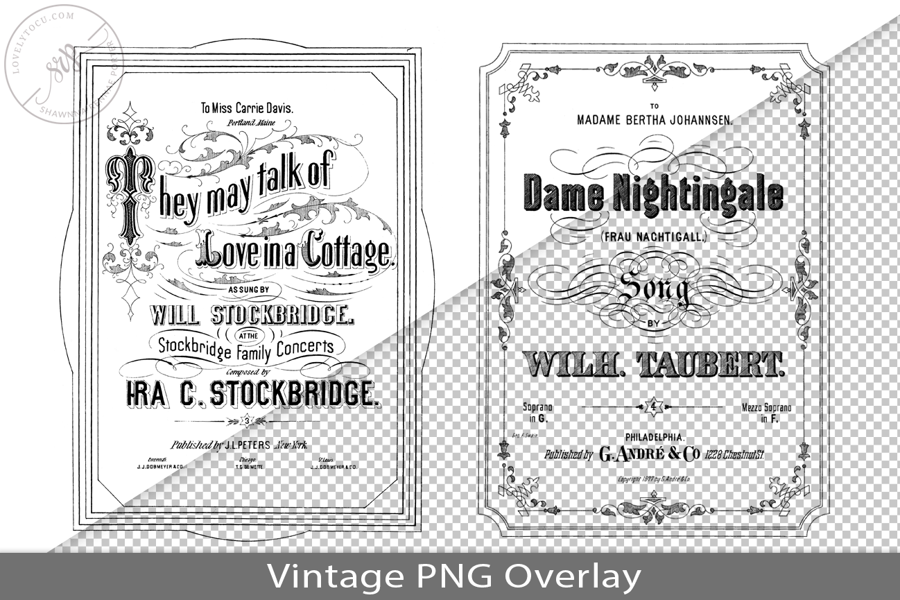 Vintage Song Book Cover PNG Overlay