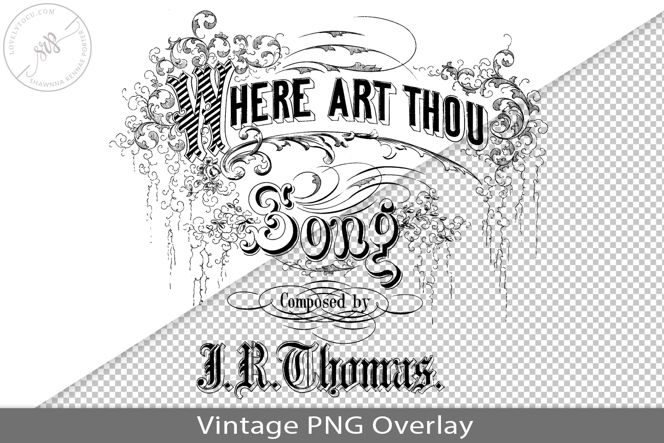 Vintage Song Book Cover PNG Overlay