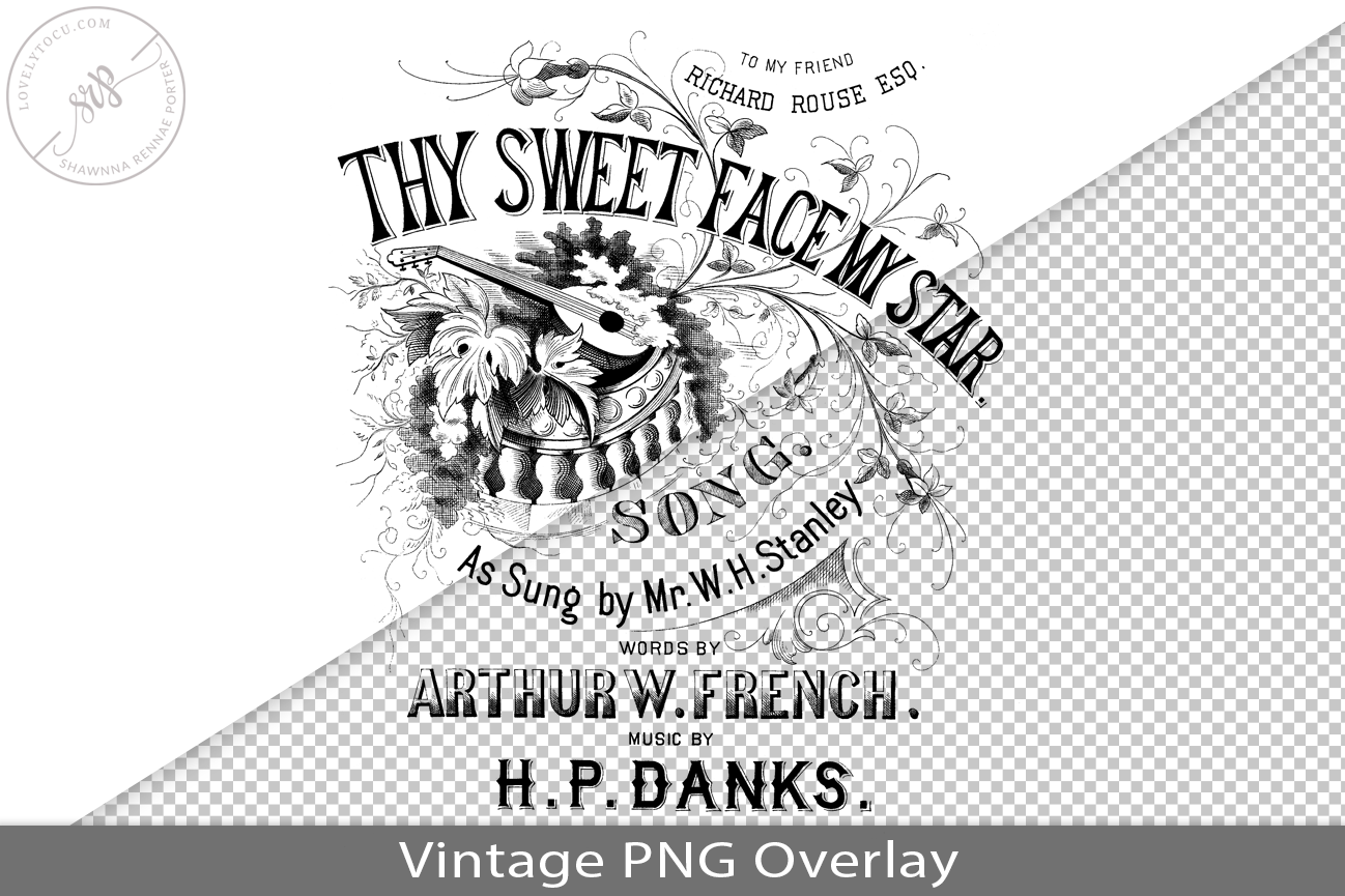 Vintage Song Book Cover PNG Overlay