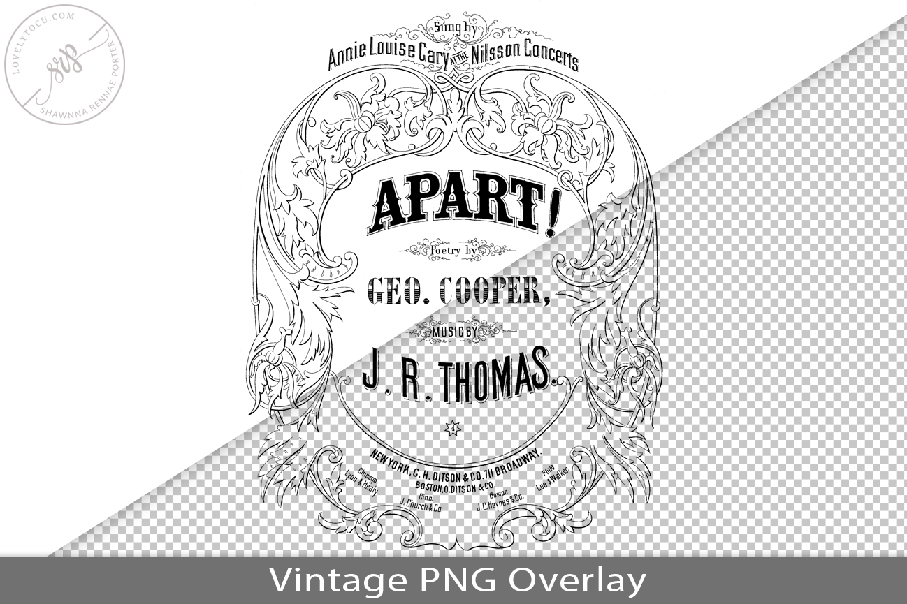 Vintage Song Book Cover PNG Overlay