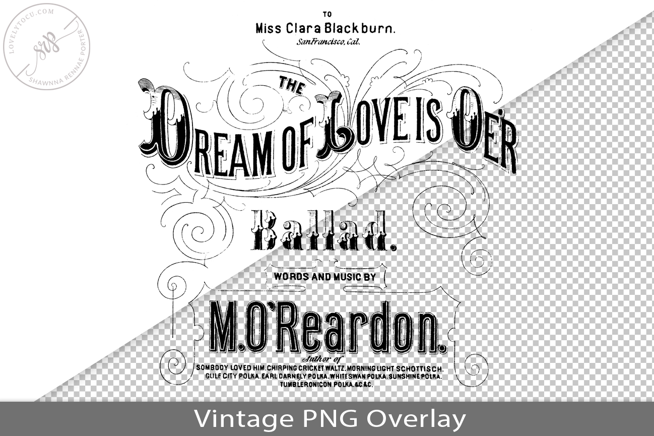 Vintage Song Book Cover PNG Overlay