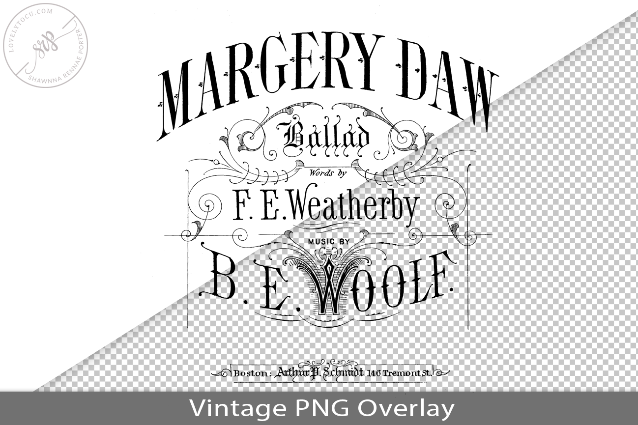 Vintage Song Book Cover PNG Overlay