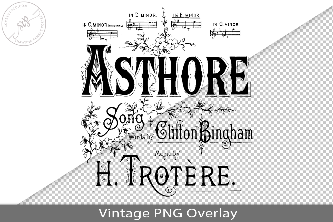 Vintage Song Book Cover PNG Overlay