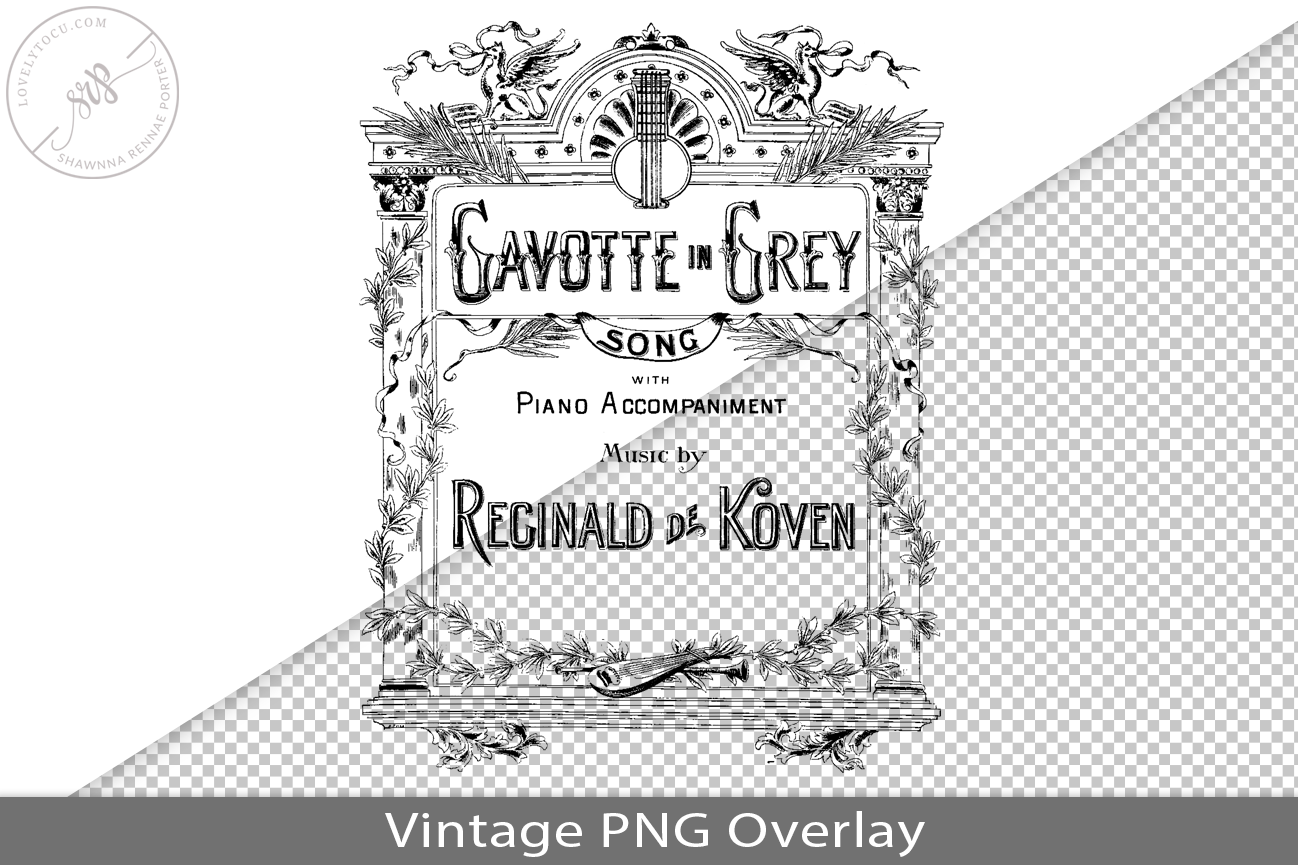 Vintage Song Book Cover PNG Overlay