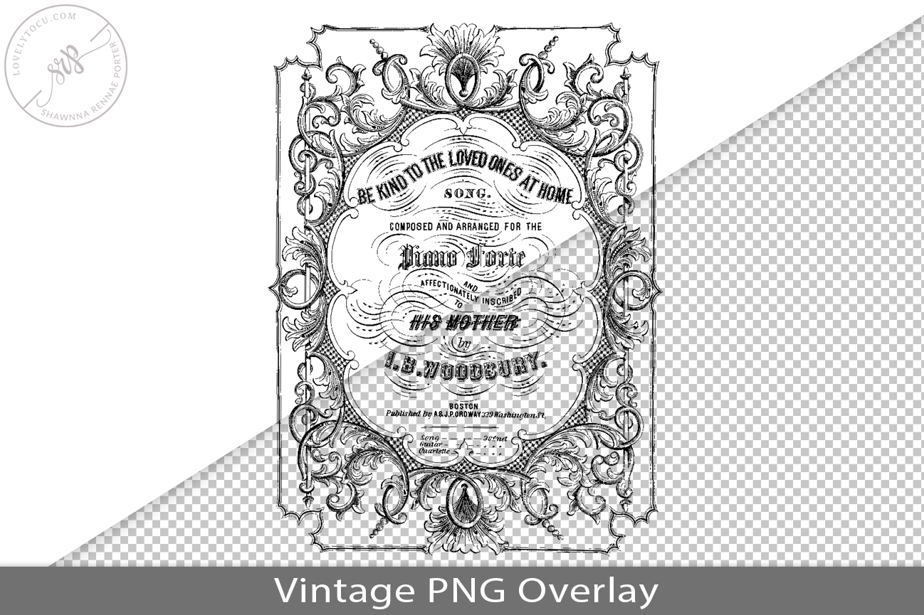 Vintage Song Book Cover PNG Overlay