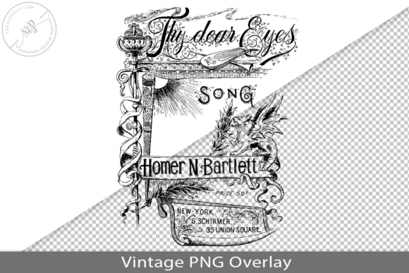 Vintage Song Book Cover PNG Overlay
