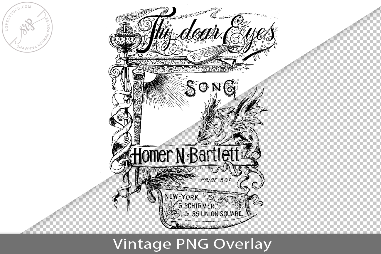 Vintage Song Book Cover PNG Overlay