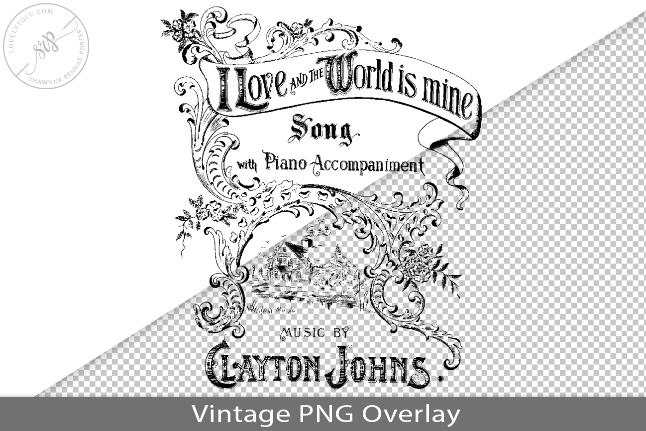Vintage Song Book Cover PNG Overlay