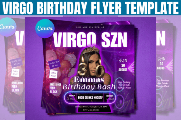 Virgo Birthday Flyer, Birthday Girl