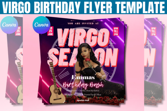 Virgo Birthday Flyer, Birthday Girl