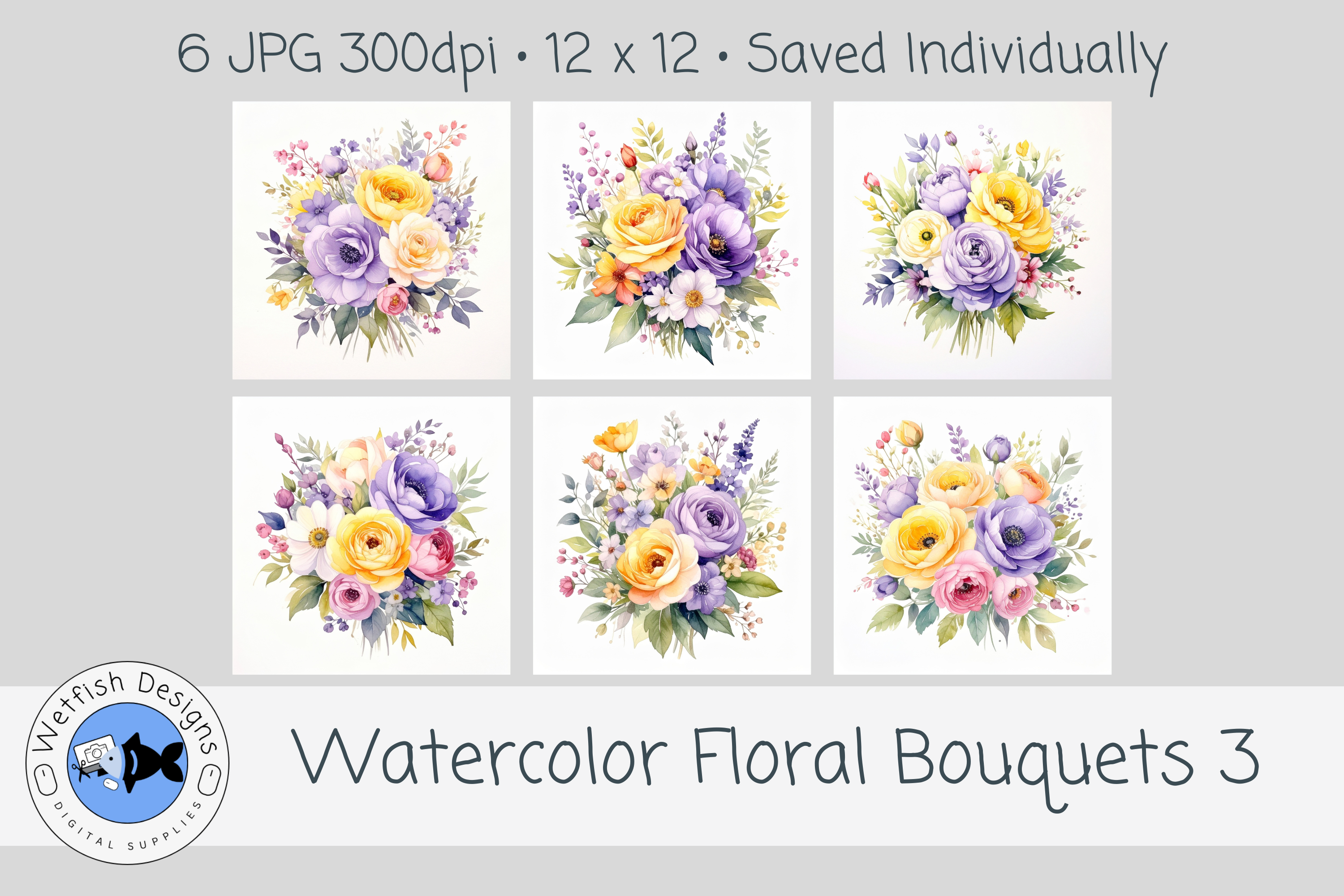 Watercolor Floral Bouquets 3