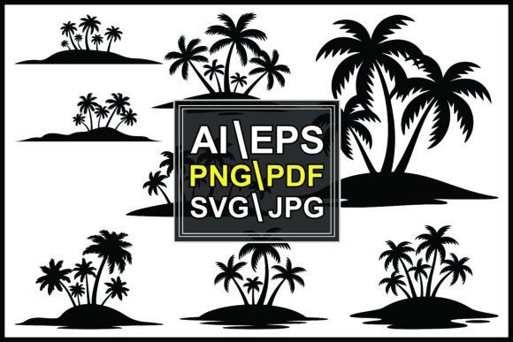 Silhouettes with Palm Trees Grafik Plotterdateien Von MD ABDUL MOMIN