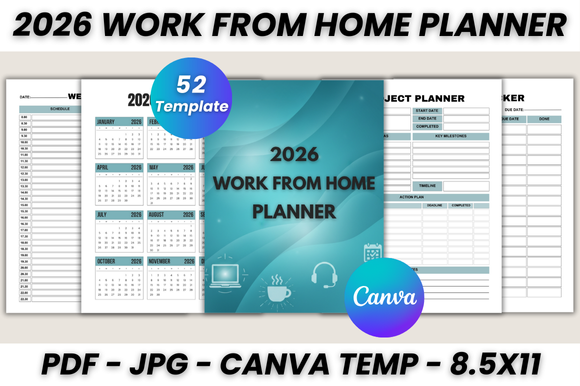 2026 Work from Home Planner Canva