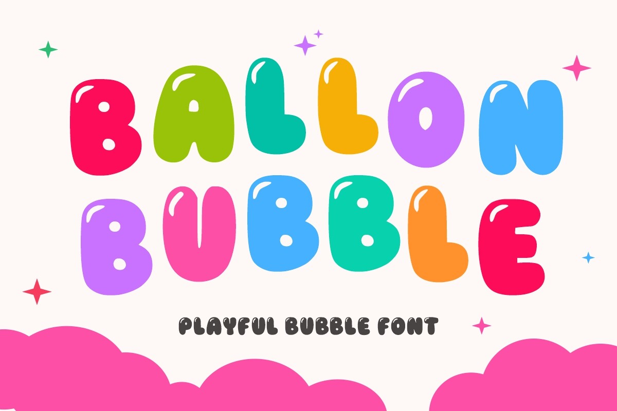 Balloon Bubble preview, rounded balloon display font