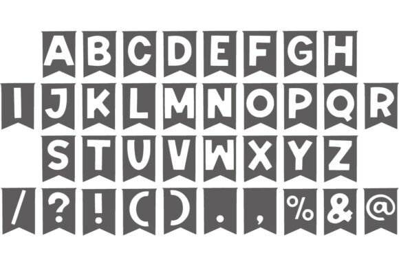 Banner Party Font PNG with transparent background - Preview 3