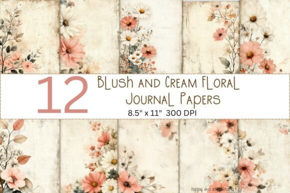 Blush and Cream Floral Journal Papers