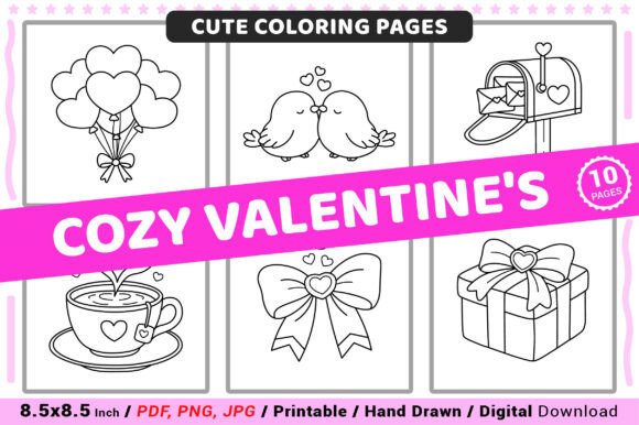 Cozy Valentine's Cute Coloring Pages