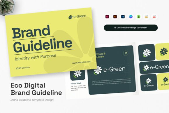 Eco Digital brand guideline template for digital brand systems