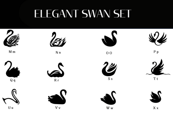 Elegant Swan Set Font font preview - 2
