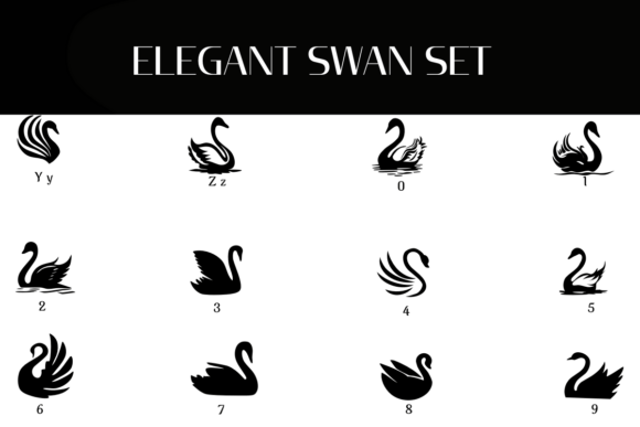 Elegant Swan Set Font font preview - 3