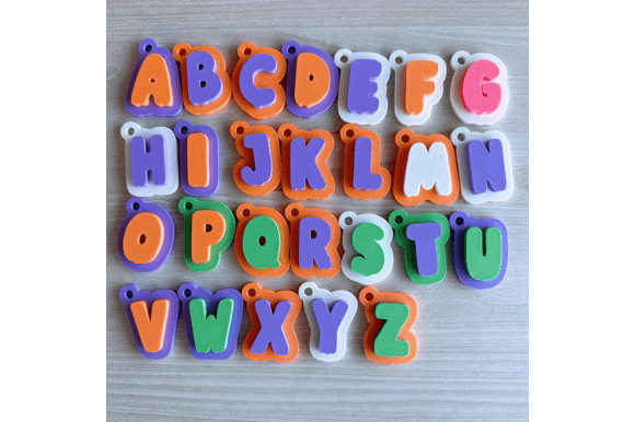 Halloween Ghost Letter Keychain STL File – A–Z 3D Printable Alphabet Tag - Image 1