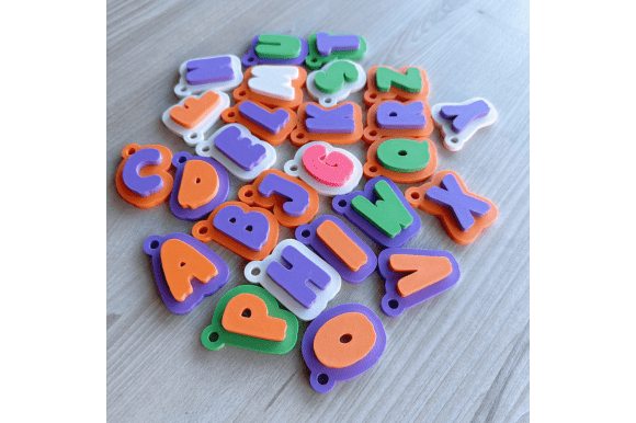 Halloween Ghost Letter Keychain STL File – A–Z 3D Printable Alphabet Tag - Image 2