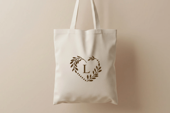 Leafy Love Monogram Font PNG with transparent background - Preview 1