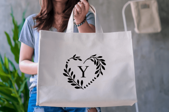 Leafy Love Monogram Font PNG with transparent background - Preview 3