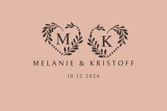 Leafy Love Monogram Font PNG with transparent background - Preview 4