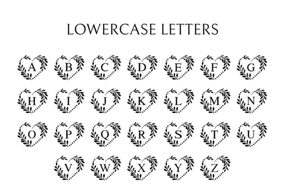 Leafy Love Monogram Font PNG with transparent background - Preview 6