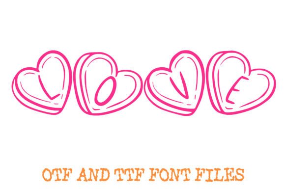 Love Heart Letters Font PNG with transparent background - Preview 2