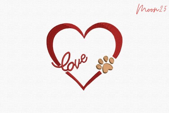 Love Heart Paw Outline