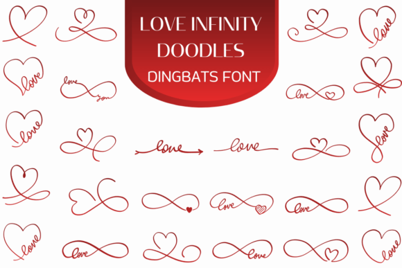 Love Infinity Doodles Dingbats Font By Heartcraft Atelier