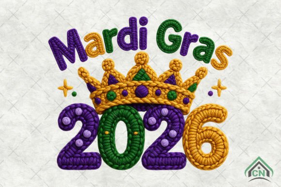 Mardi Gras 2026 Crochet PNG