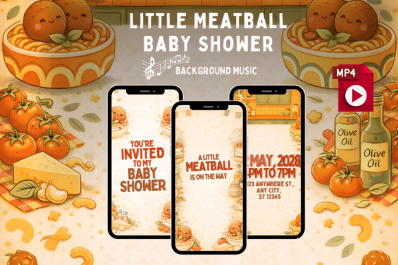 Meatball Baby Shower Video Invitation