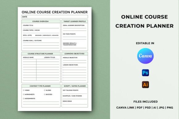 Online Course Creation Planner Template