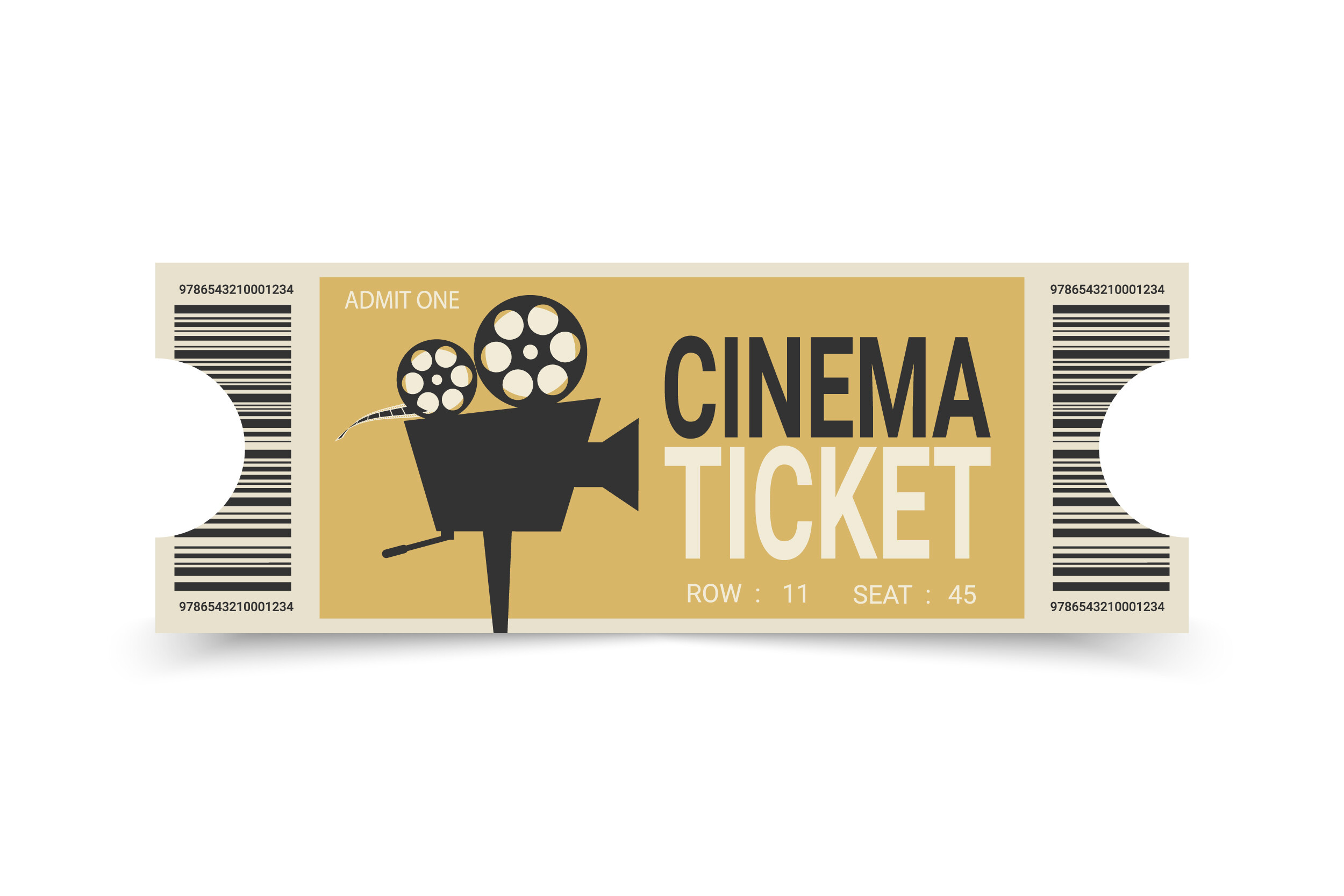 Retro Cinema Ticket Template