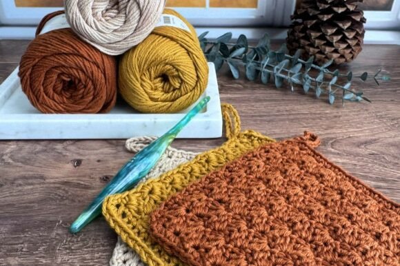 Slant Stitch Crochet Washcloth