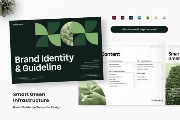 Smart Green Infrastructure Brand Guide Gráfico Diretrizes de Marca Por twinletter