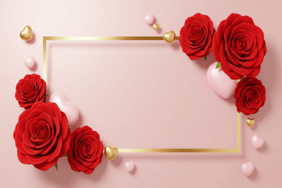 Valentine Frame Backgrounds with Hearts
