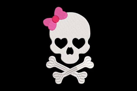 Cute Skull and Cross Bone Pink Bow