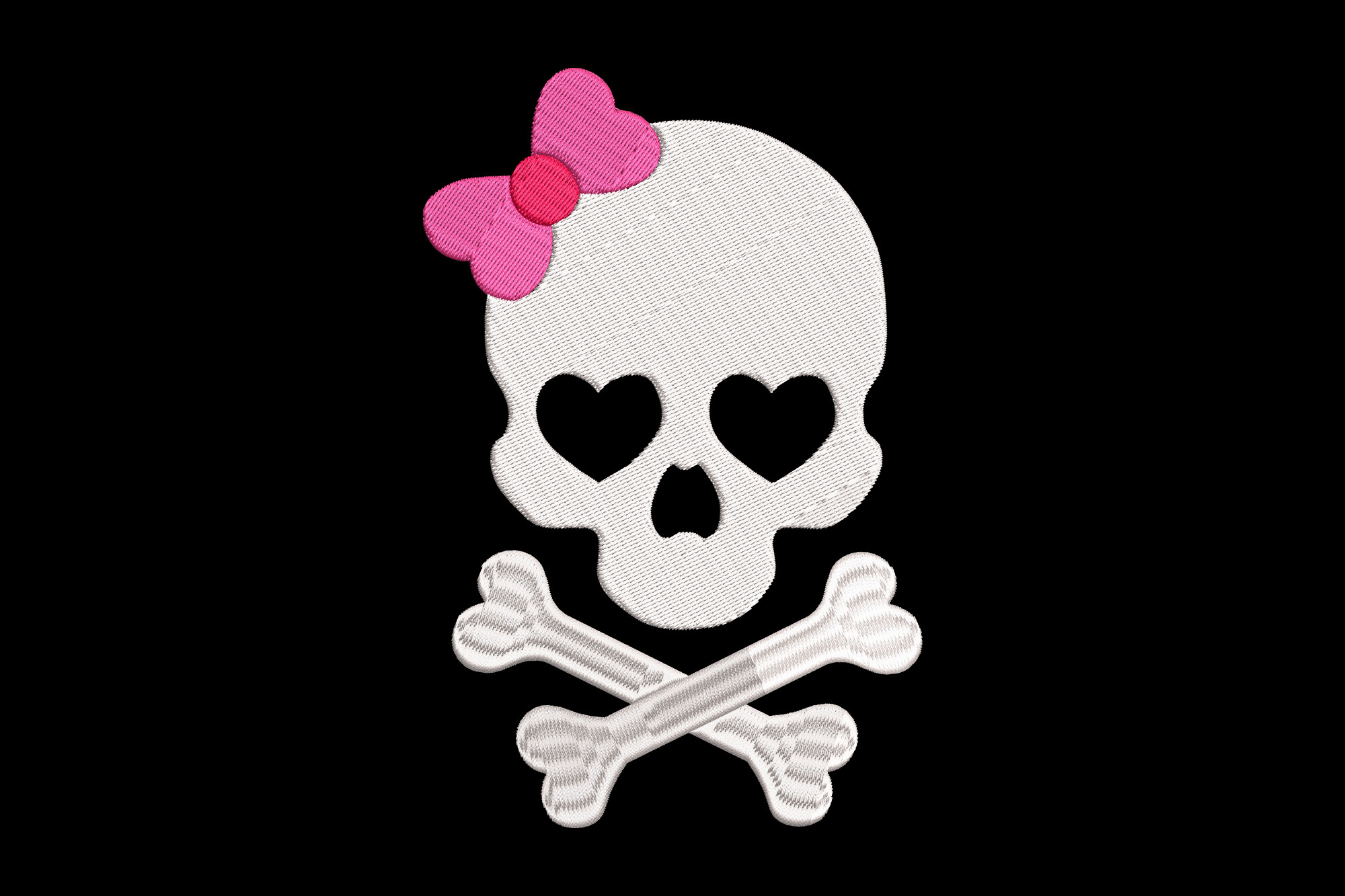 Cute Skull and Cross Bone Pink Bow